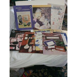 Mixed Lot of 7 Cross Stitch Pattern Booklets Leaflet Projects Variety Vintage